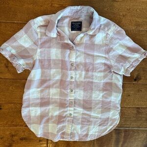 Abercrombie & Fitch Pink and White Checkered Button-Down Shirt